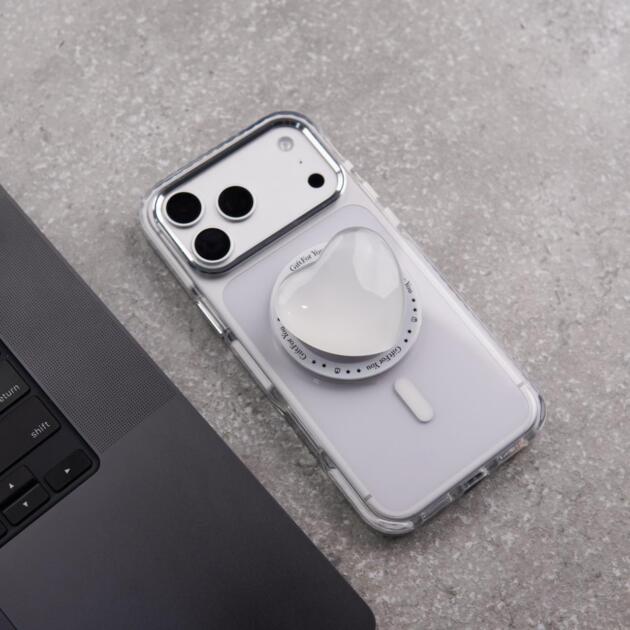 Premium Magsafe Transparent With Heart Pop Socket